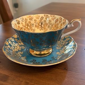 Royal Albert Empress series cup and saucer in turquoise